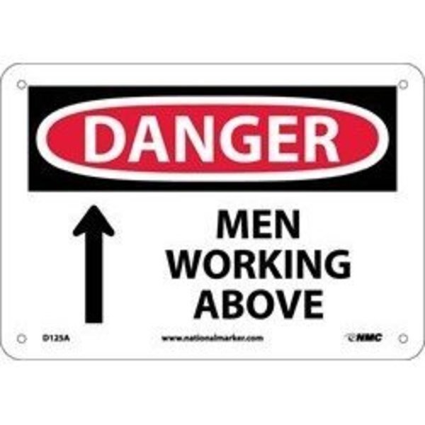 DANGER, MEN WORKING ABOVE, 7X10, D125P, Nmc, Mfr#: D125P